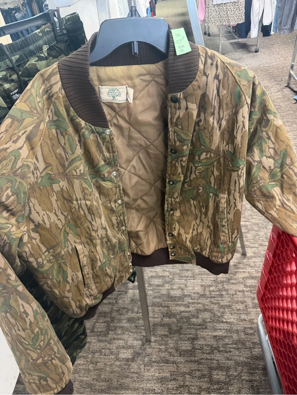 Vintage Mossy Oak Quilted Camouflage Bomber Jacket - Brown/Green